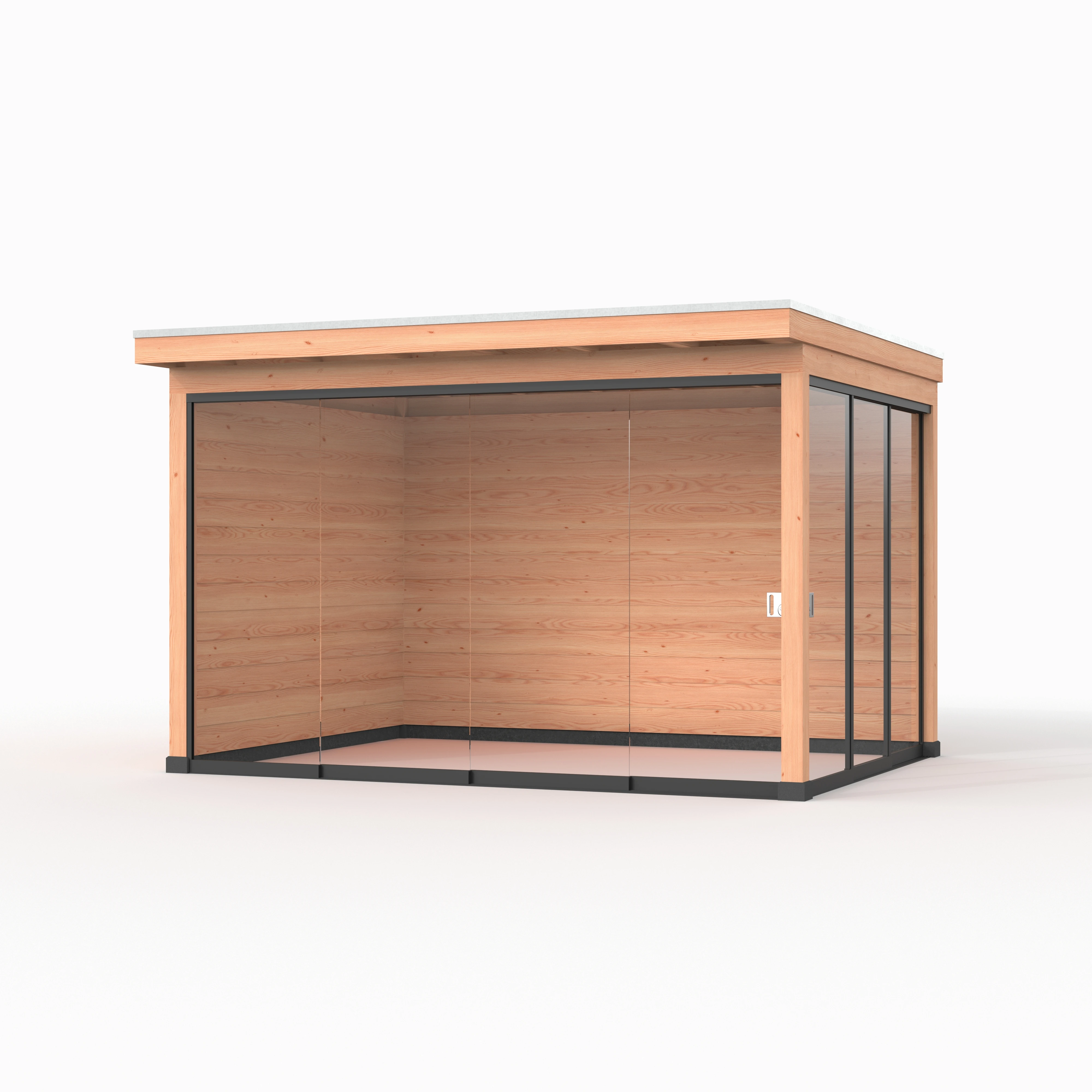 Glazen Schuifwand Vaste Handgreep Rechts 262 x 224 cm - Afbeelding 1